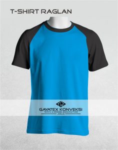 Desain T-Shirt Raglan Biru