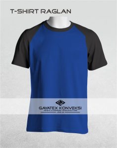Desain T-Shirt Raglan Biru Tua