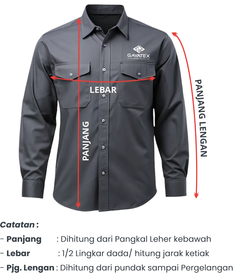 Size Chart Kemeja